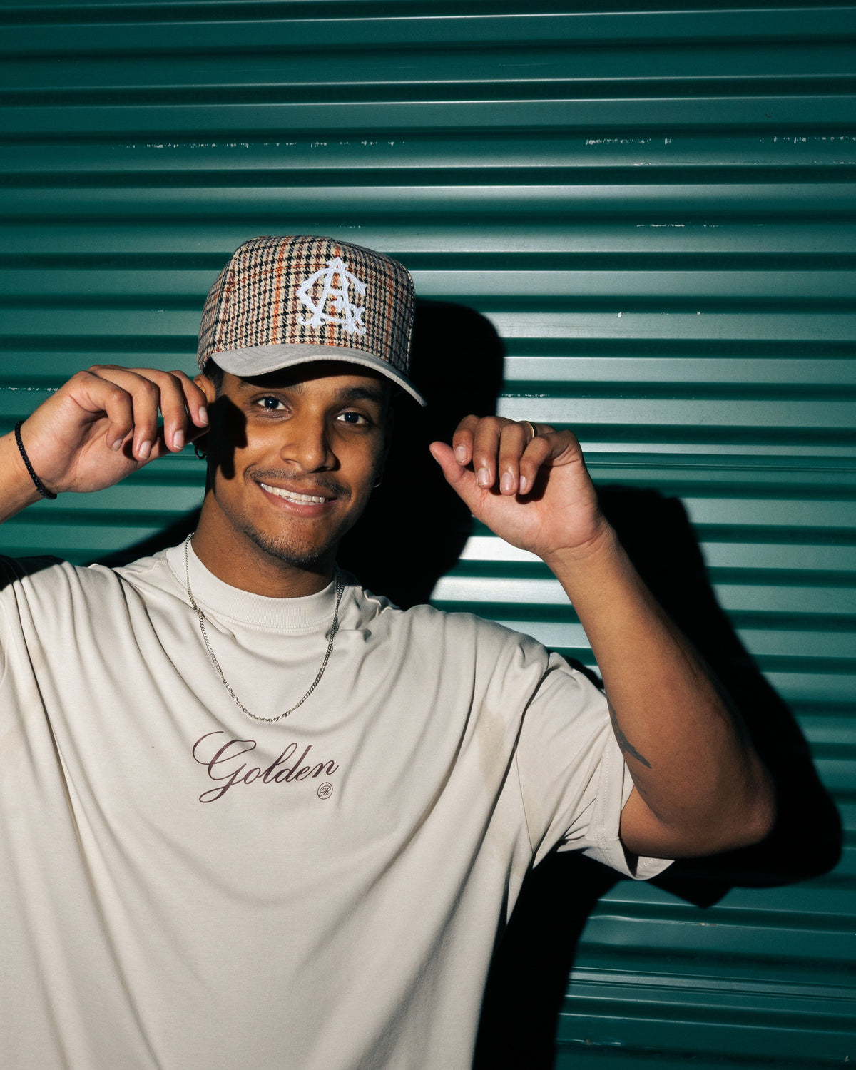 GA® Houndstooth Structured Cap — editorial styling and fit reference