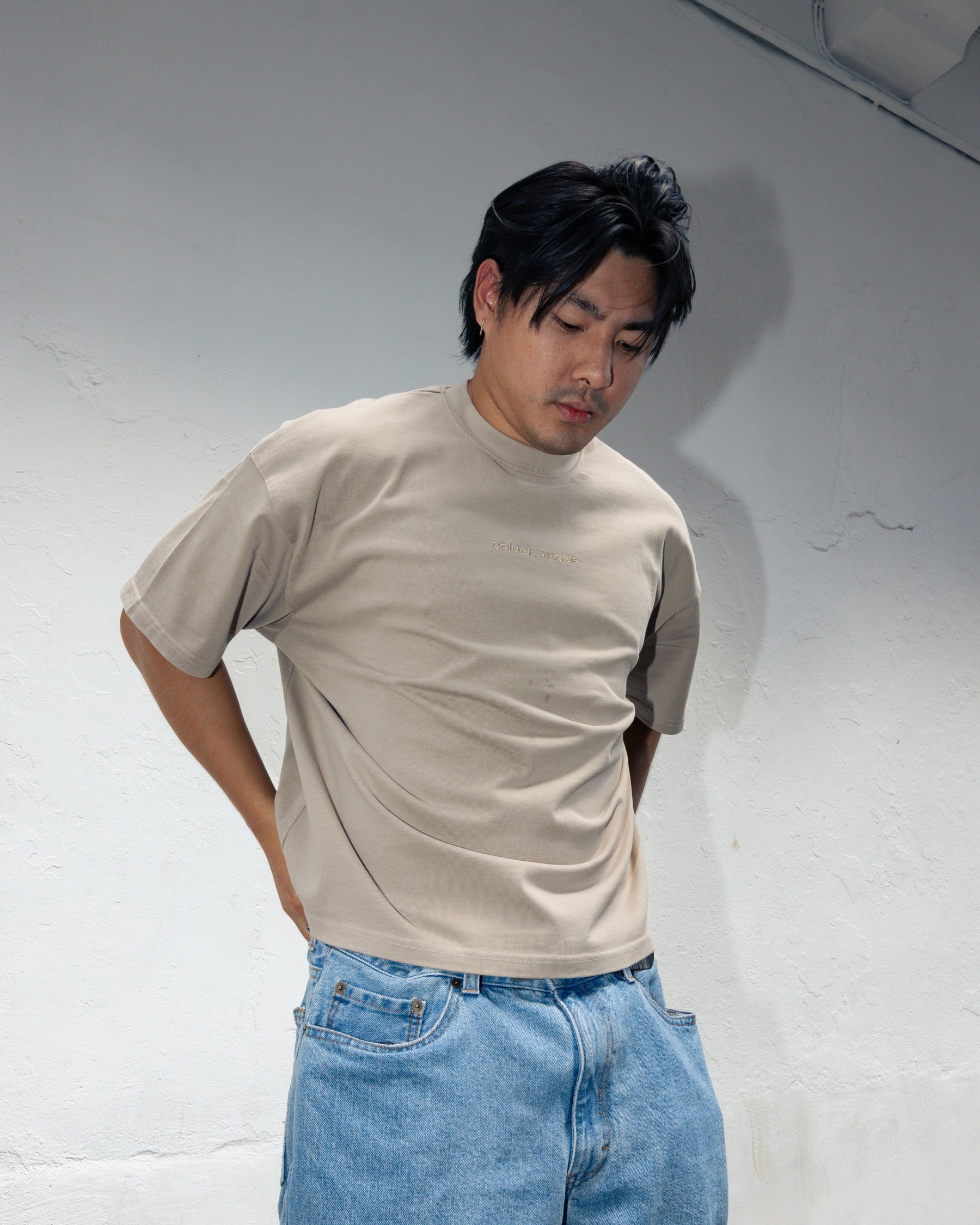 GA® Boxy Washed Cream Tee