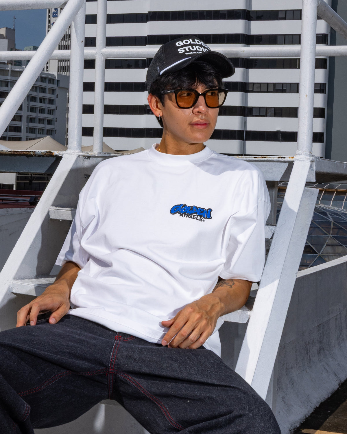 GA® Wall Graffiti Oversized Tee — editorial styling and fit reference