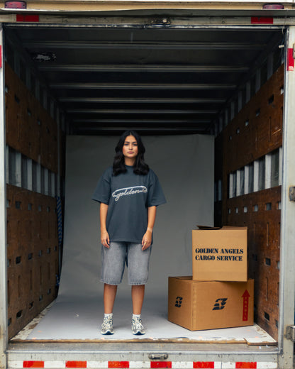 GA® Safety Pin Oversized Tee — editorial styling and fit reference