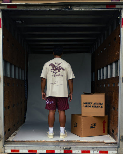 GA® Galloping Horse Oversized Tee — editorial styling and fit reference