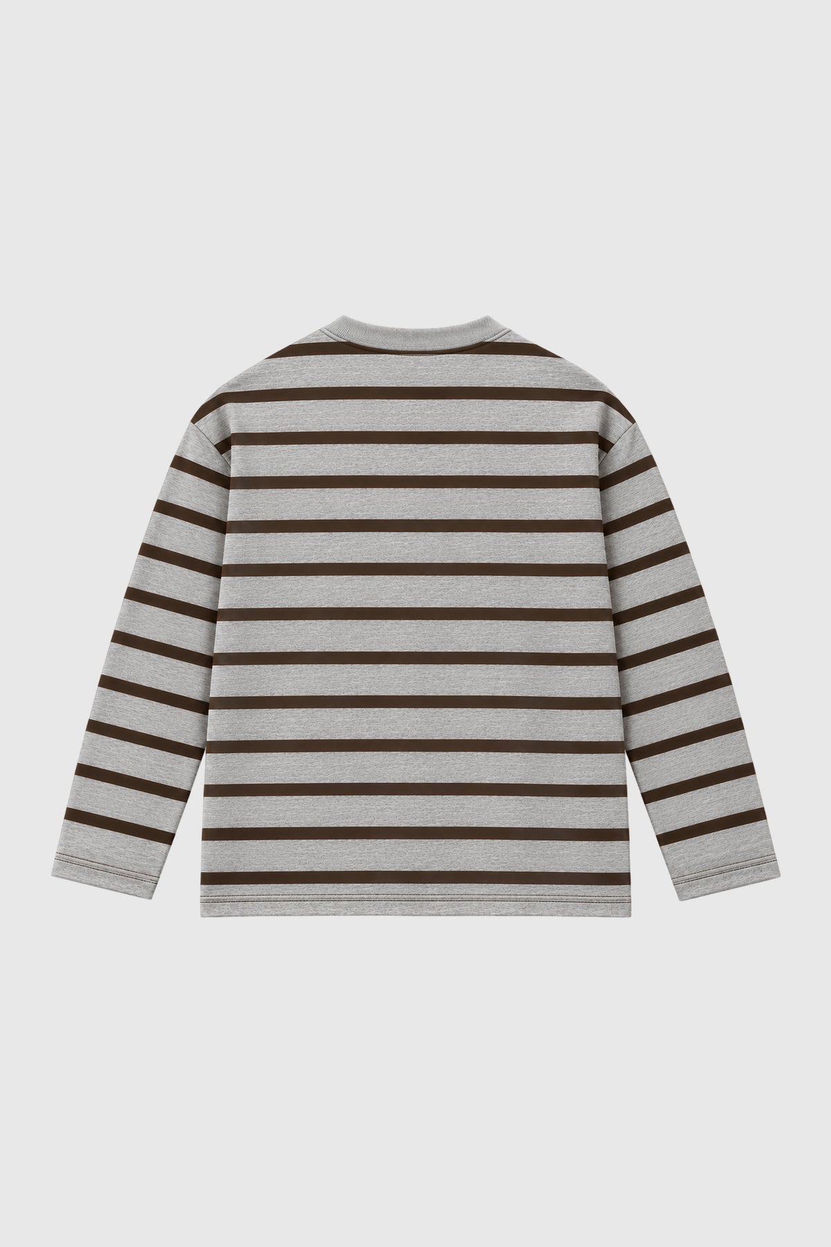 GA® Striped Sun Long-Sleeve — Brown — back on light gray