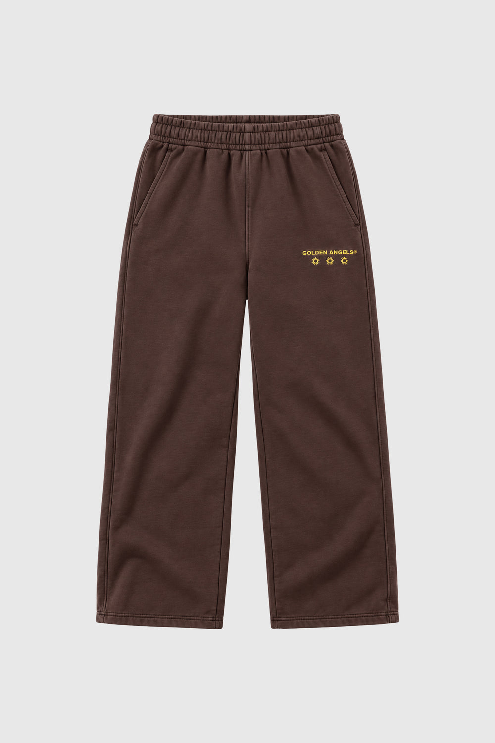 GA® Sun Logo Sweatpants — Brown — front on light gray