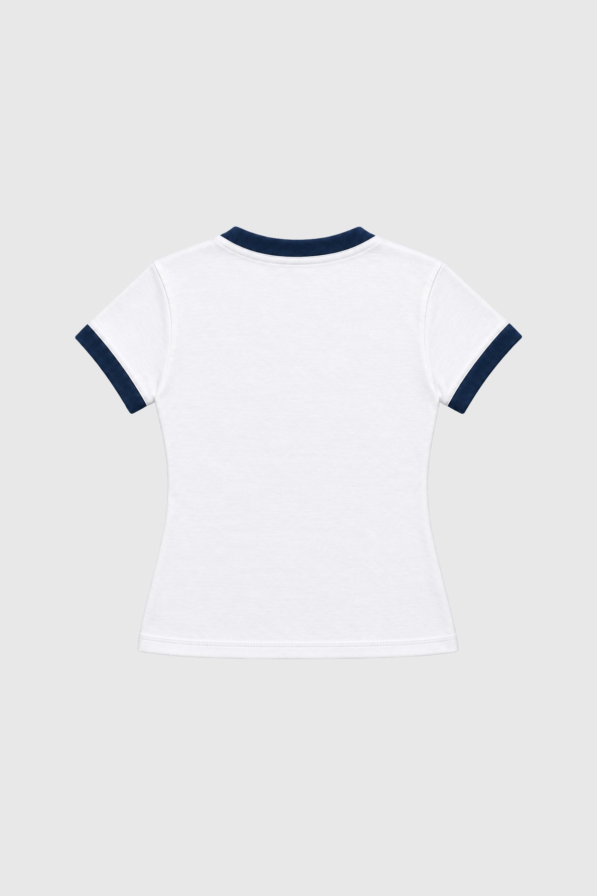 GA® Baby Ringer Tee — White / Navy — back on light gray