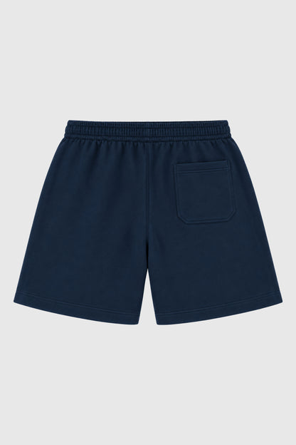 GA® Golden Script Sweatshort — Navy — back on light gray