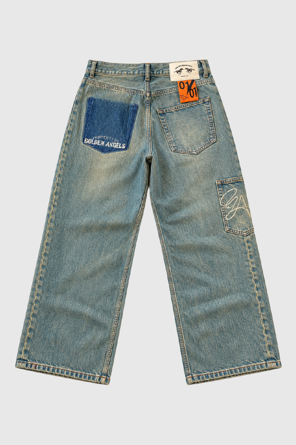 Cargo Faded Jeans – back view