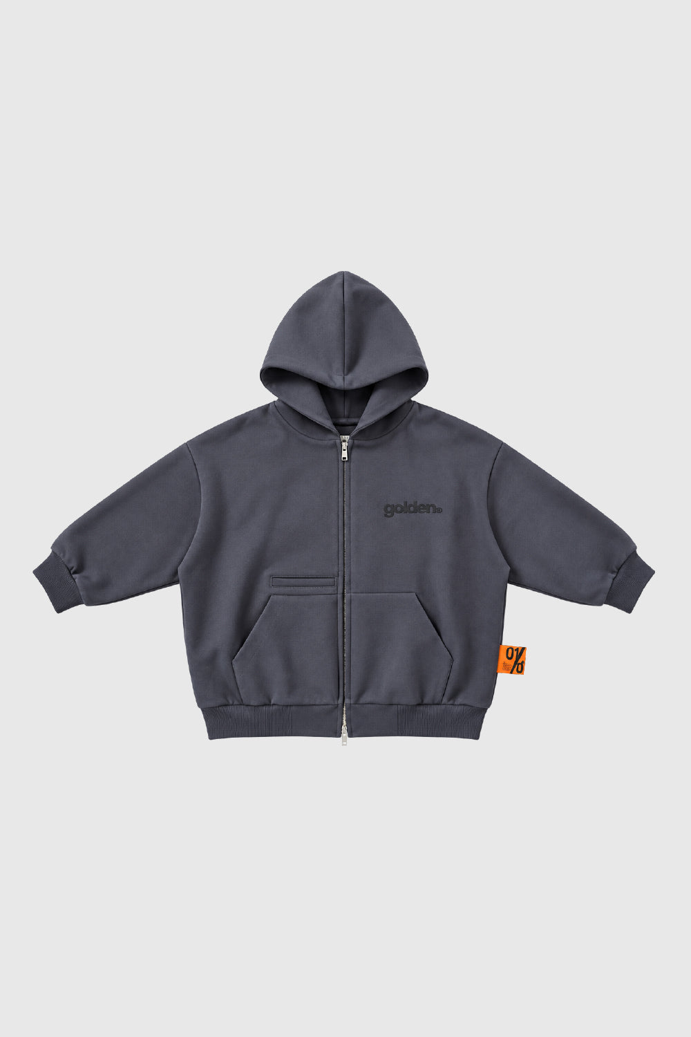 GA® Runway Grey Travel Zip-Up Jacket — front on light gray