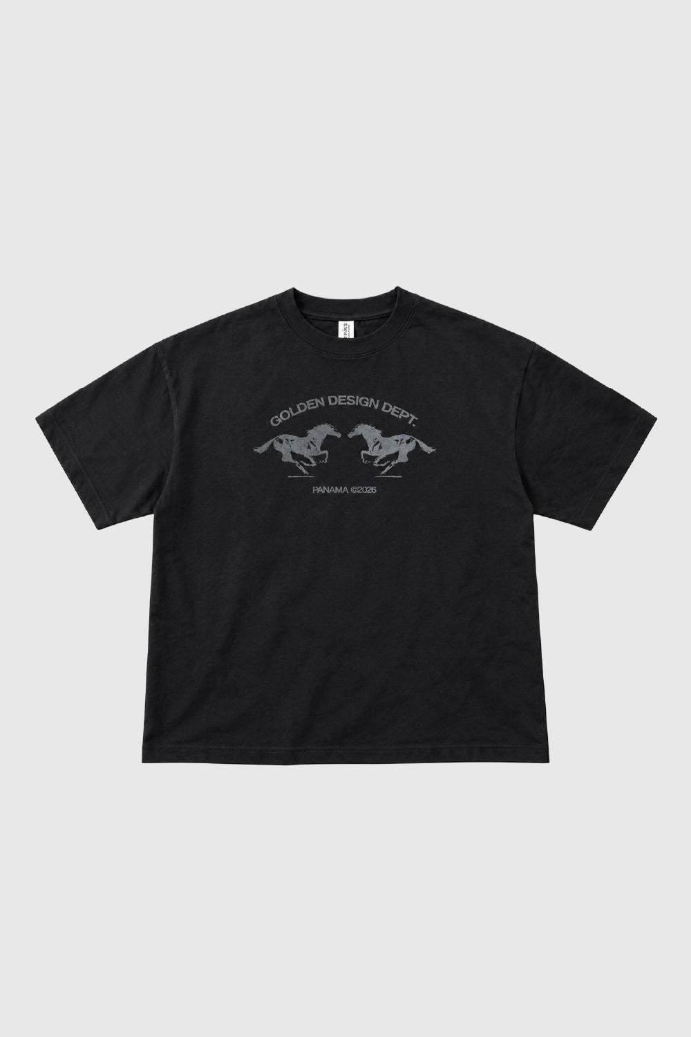 GA® Runway Horse Graphic Tee — front on light gray